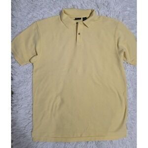 JOS.A BANK Mens Large Travelers Collection Yellow Polo Shirt Short Sleeve‎